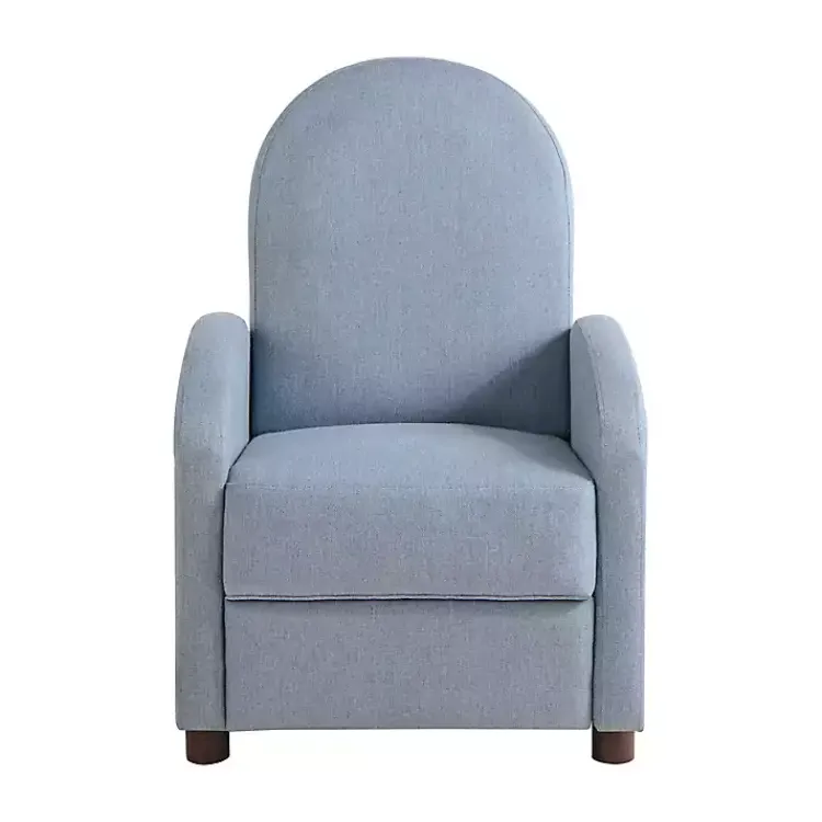 Accent Chairs-Kirklands Home Light Rounded Push Back Recliner Blue