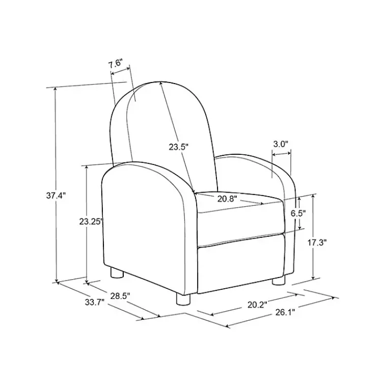 Accent Chairs-Kirklands Home Light Rounded Push Back Recliner Blue