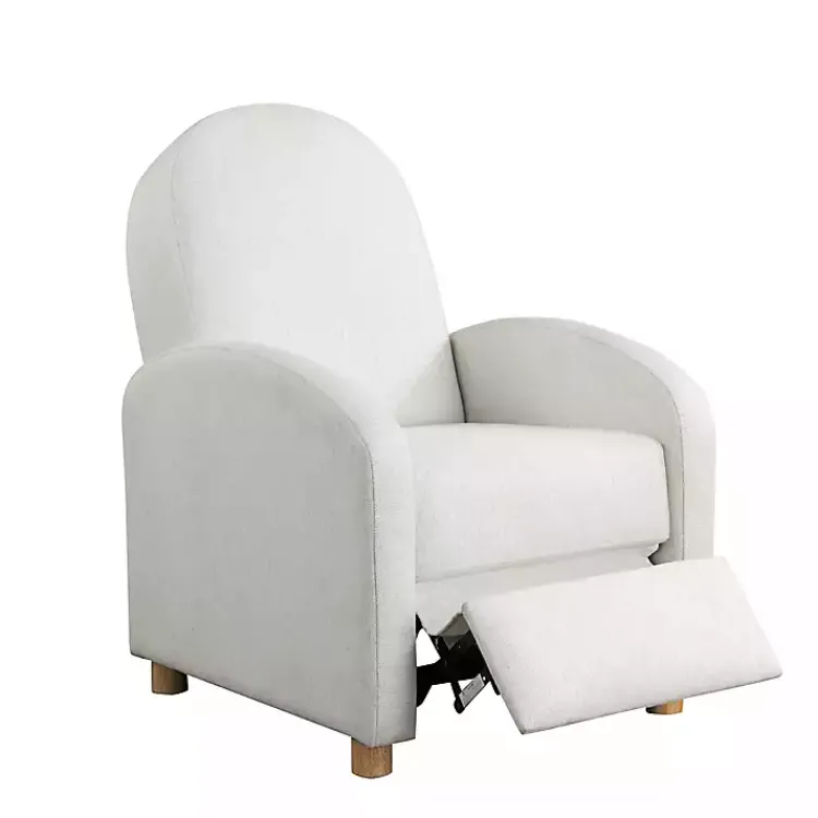 Accent Chairs-Kirklands Home Rounded Push Back Recliner Ivory