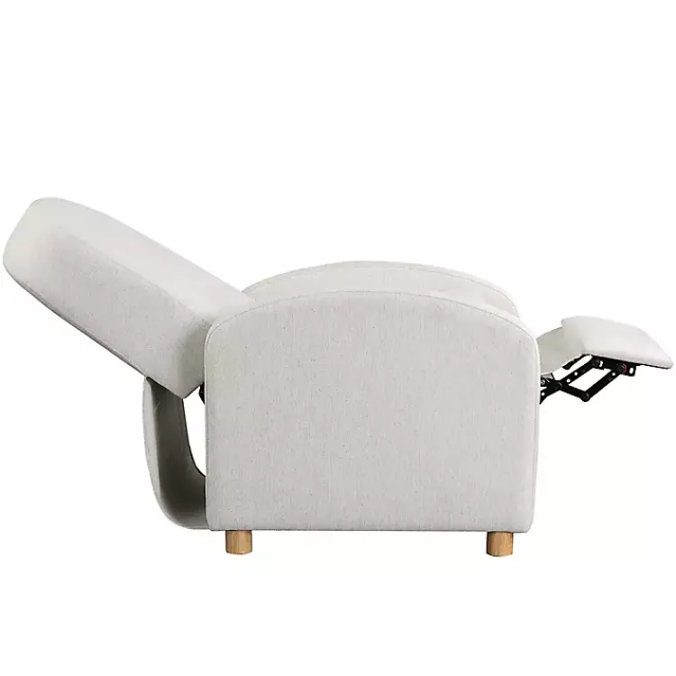 Accent Chairs-Kirklands Home Rounded Push Back Recliner Ivory