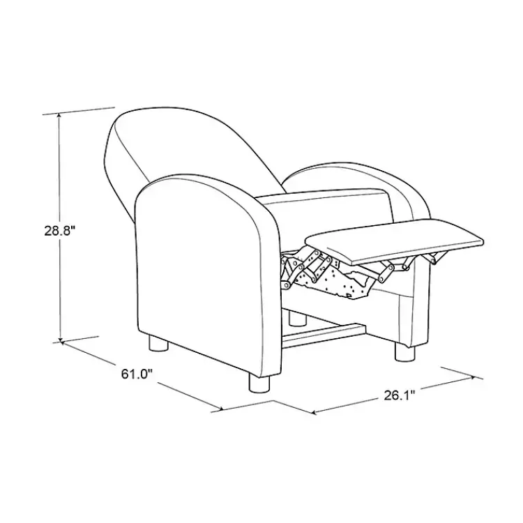 Accent Chairs-Kirklands Home Rounded Push Back Recliner Ivory