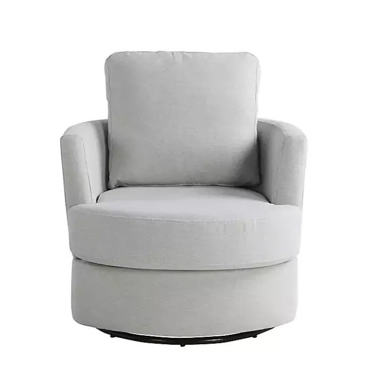 Accent Chairs-Kirklands Home Ivory Elmhurst Swivel Accent Chair White
