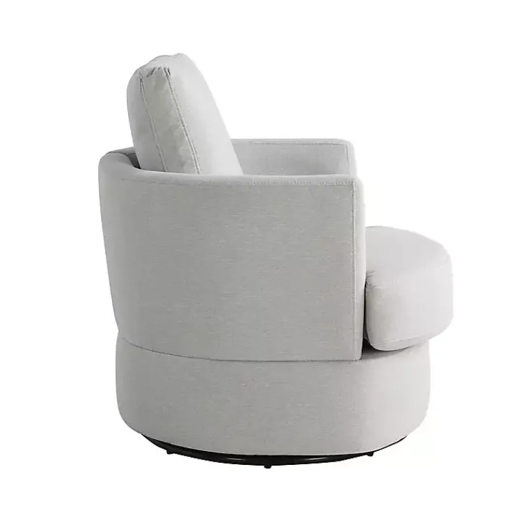 Accent Chairs-Kirklands Home Ivory Elmhurst Swivel Accent Chair White