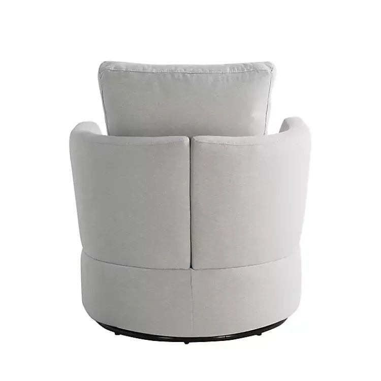 Accent Chairs-Kirklands Home Ivory Elmhurst Swivel Accent Chair White