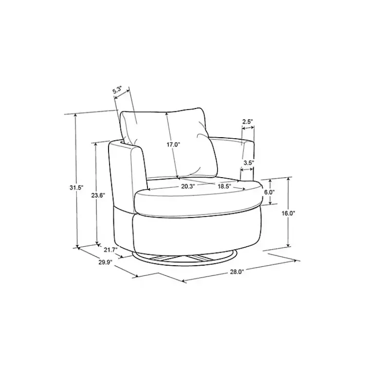 Accent Chairs-Kirklands Home Ivory Elmhurst Swivel Accent Chair White
