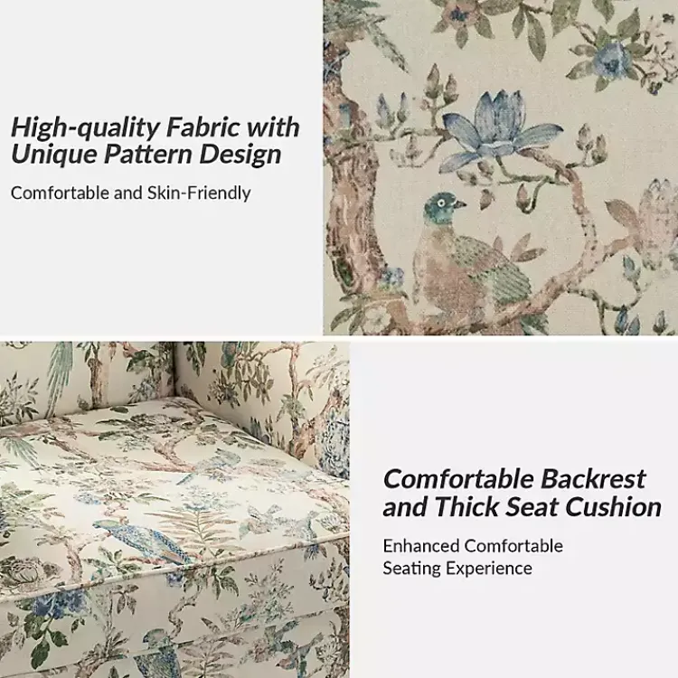 Accent Chairs-Kirklands Home Cream Vintage Birds Traditional Accent Chair