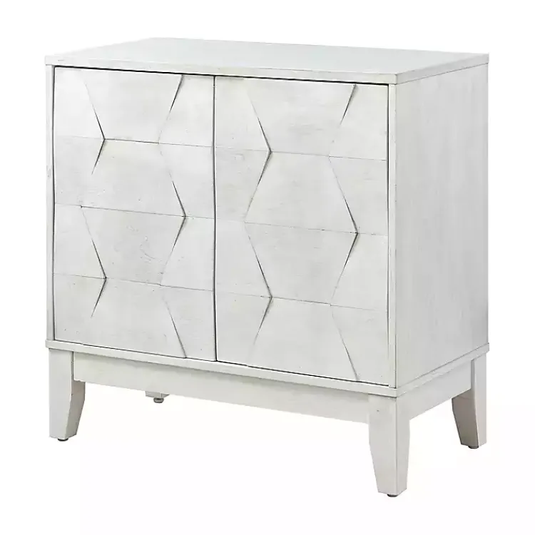 Cabinets & Sideboards-Kirklands Home Geometric Mabel 2-Door Cabinet White