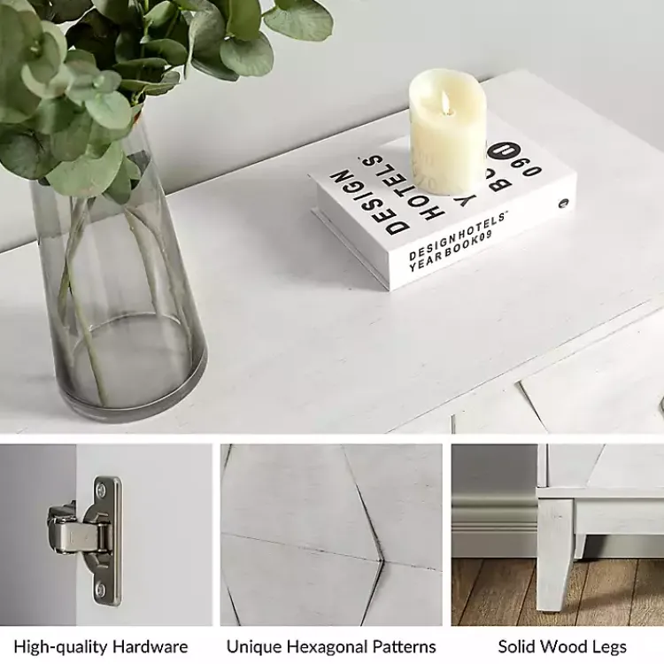 Cabinets & Sideboards-Kirklands Home Geometric Mabel 2-Door Cabinet White