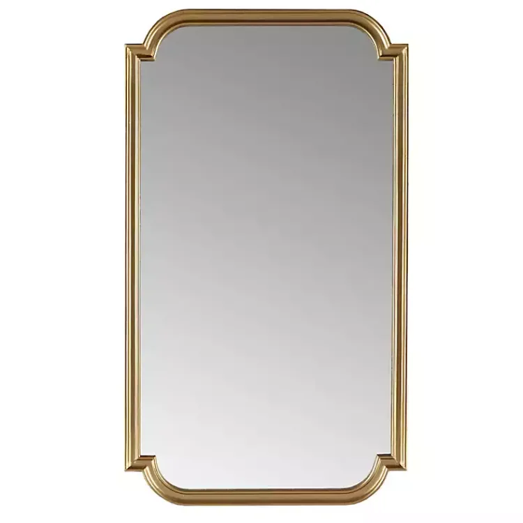 Decorative Mirrors-Kirklands Home Gold Adelaide Scalloped Rectangular Wall Mirror