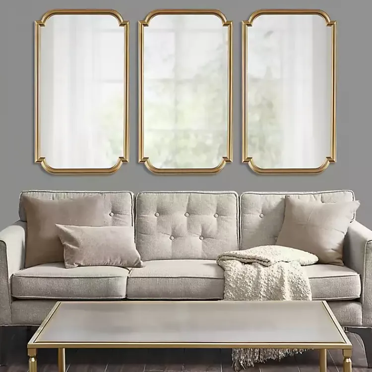 Decorative Mirrors-Kirklands Home Gold Adelaide Scalloped Rectangular Wall Mirror