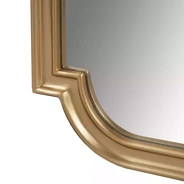 Decorative Mirrors-Kirklands Home Gold Adelaide Scalloped Rectangular Wall Mirror