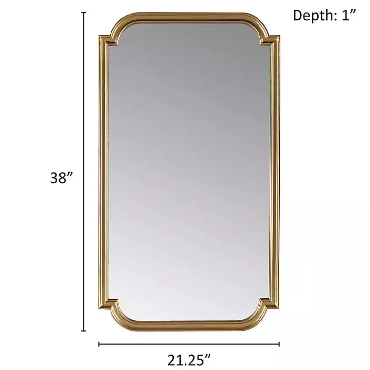 Decorative Mirrors-Kirklands Home Gold Adelaide Scalloped Rectangular Wall Mirror