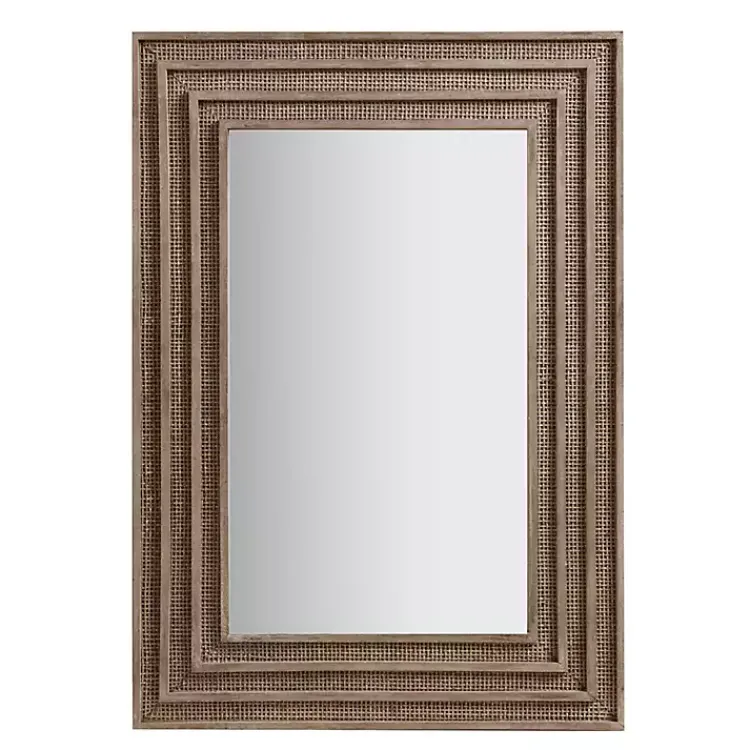 Decorative Mirrors-Kirklands Home Martha Stewart Natural Naomi Wall Mirror Brown