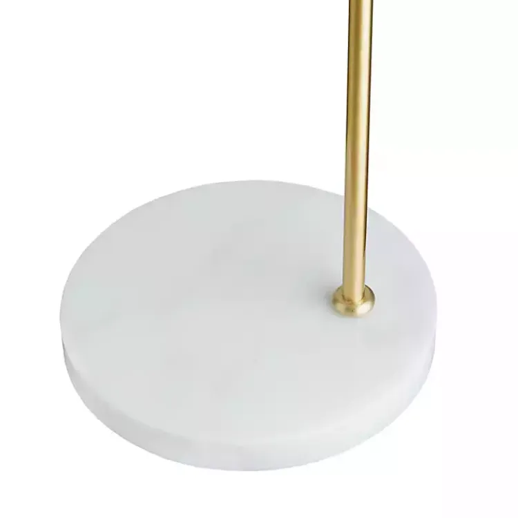 Table Lamps-Kirklands Home Gold and Marble Table Lamp with Glass Bell Shade Clear