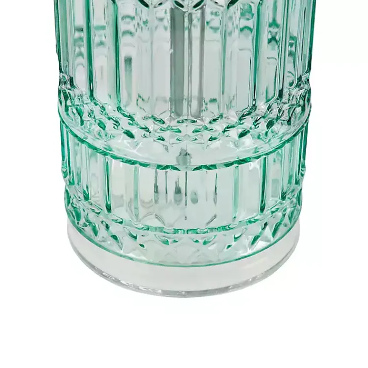 Table Lamps-Kirklands Home Aqua Textured Glass Luxuria Table Lamp Blue