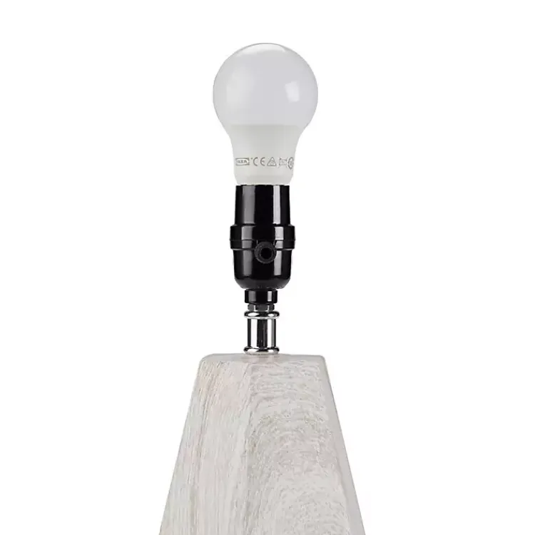 Table Lamps-Kirklands Home washed Wood Flynn Table Lamp White