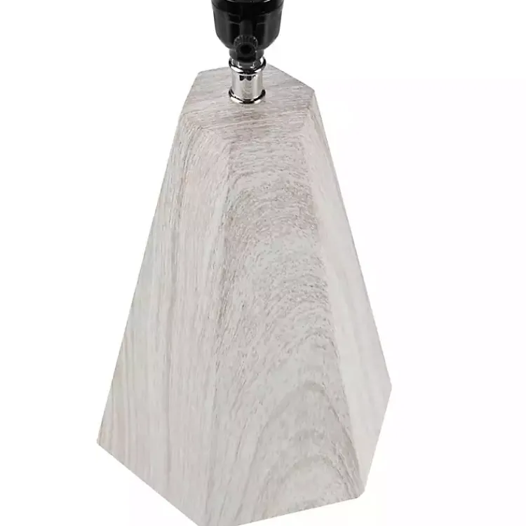 Table Lamps-Kirklands Home washed Wood Flynn Table Lamp White