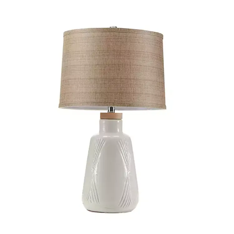 Table Lamps-Kirklands Home Ivory Textured Ceramic Boho Table Lamp Brown