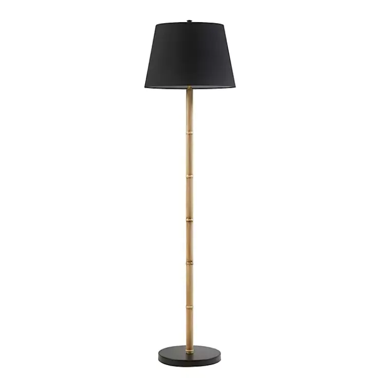 Floor Lamps-Kirklands Home Nassau Bamboo Martha Stewart Floor Lamp Black