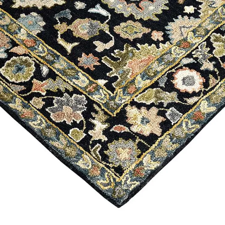 Area Rugs-Kirklands Home Jackson Black Hand-Tufted Area Rug, 5x7