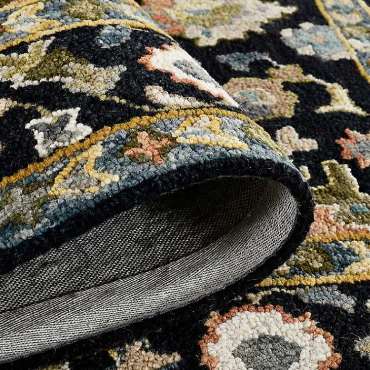 Area Rugs-Kirklands Home Jackson Black Hand-Tufted Area Rug, 5x7