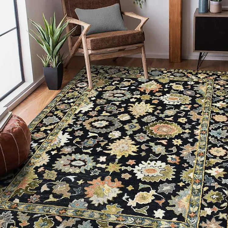 Area Rugs-Kirklands Home Jackson Black Hand-Tufted Area Rug, 8x10