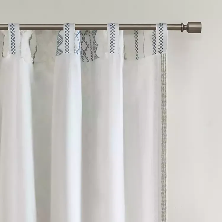 Curtains & Drapes-Kirklands Home Imani Chenille Stripe Curtain Panel, 95 in. Blue