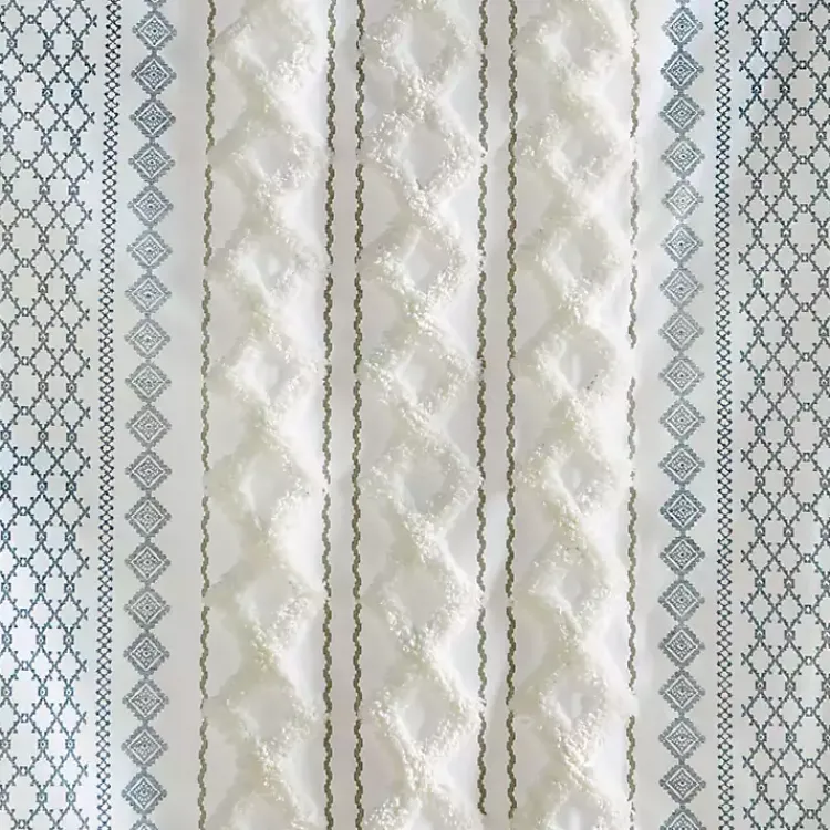 Curtains & Drapes-Kirklands Home Imani Chenille Stripe Curtain Panel, 95 in. Blue