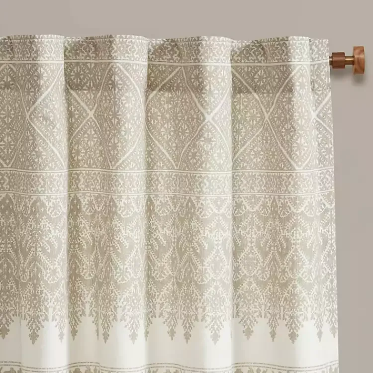 Curtains & Drapes-Kirklands Home Mila Horizontal Stripe Curtain Panel, 84 in. Tan