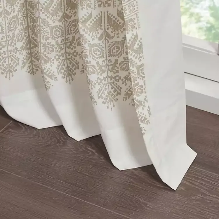 Curtains & Drapes-Kirklands Home Mila Horizontal Stripe Curtain Panel, 84 in. Tan