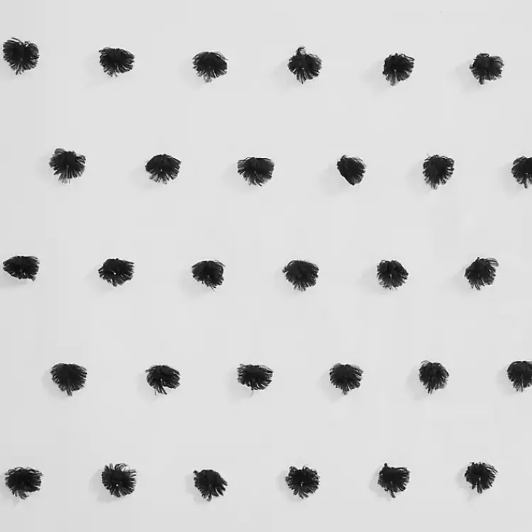 Curtains & Drapes-Kirklands Home Sophie Black Pom Pom Curtain Panel, 63 in.