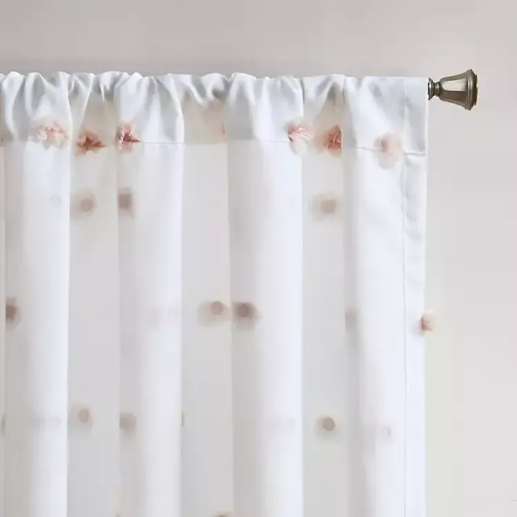 Curtains & Drapes-Kirklands Home Sophie Blush Pom Pom Curtain Panel, 84 in.
