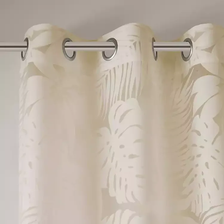 Curtains & Drapes-Kirklands Home Leilani Palm Leaf Curtain Panel, 84 in. Tan