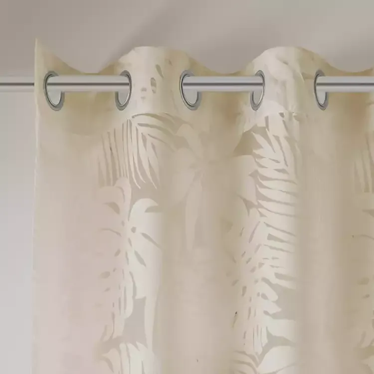 Curtains & Drapes-Kirklands Home Leilani Palm Leaf Curtain Panel, 95 in. Tan