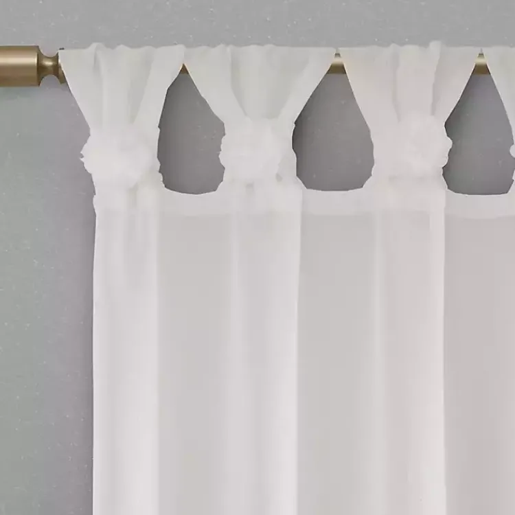 Curtains & Drapes-Kirklands Home Rosette Tab Top Curtain Panel, 84 in. White