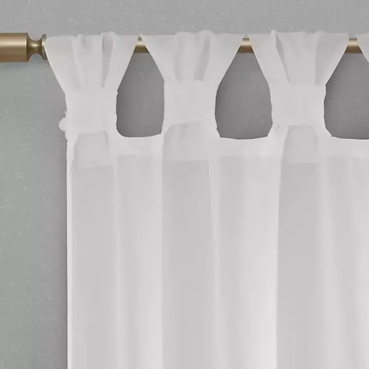 Curtains & Drapes-Kirklands Home Rosette Tab Top Curtain Panel, 95 in. White