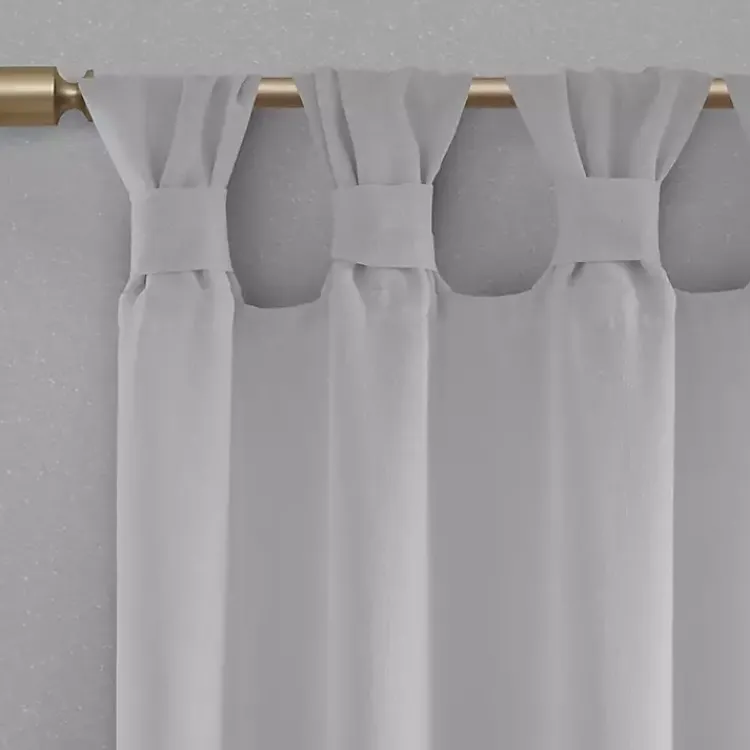 Curtains & Drapes-Kirklands Home Rosette Tab Top Curtain Panel, 95 in. Gray