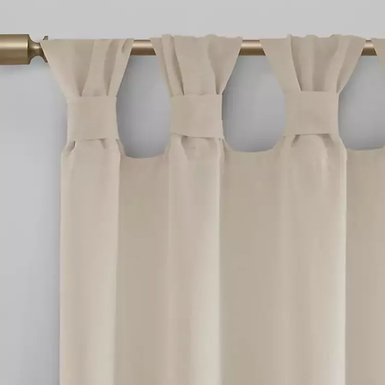 Curtains & Drapes-Kirklands Home Rosette Tab Top Curtain Panel, 95 in. Ivory
