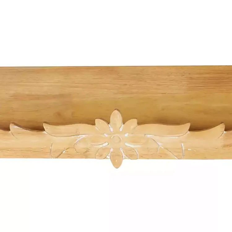 Shelves-Kirklands Home Floral Scroll Natural Wood Wall Shelf