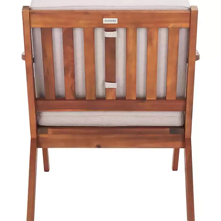 Outdoor Seating-Kirklands Home Upholstered Acacia Wood Outdoor Chair Gray