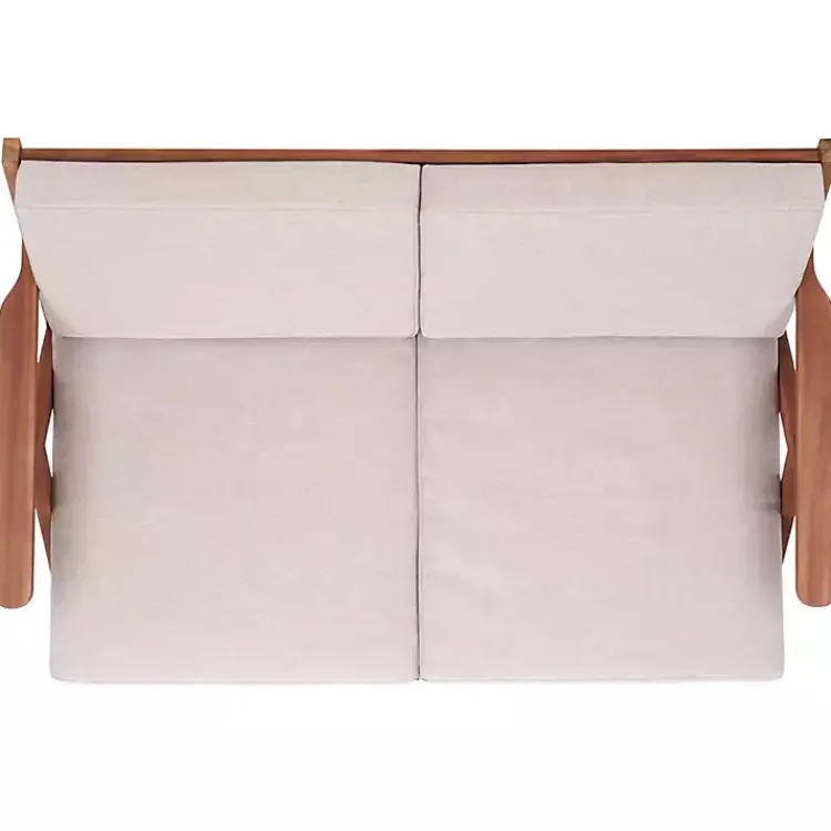 Outdoor Seating-Kirklands Home Upholstered Acacia Wood Outdoor Loveseat Gray