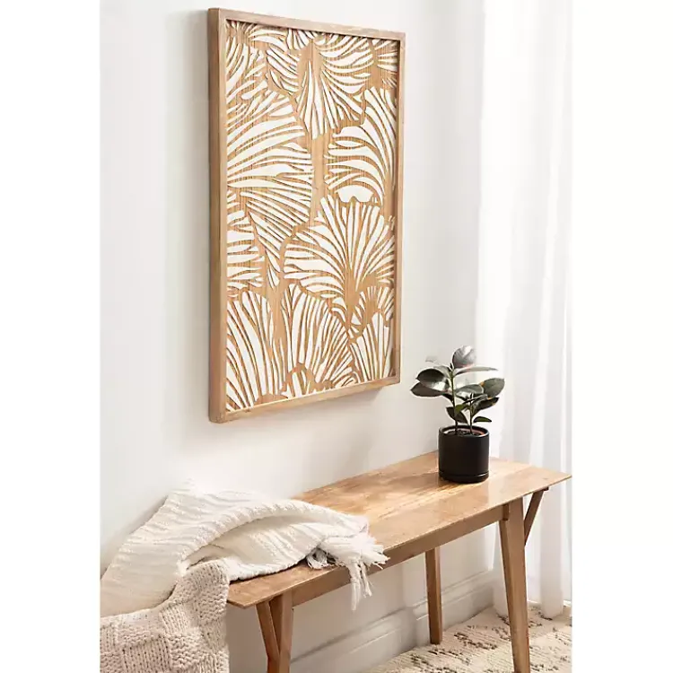 Wall Plaques-Kirklands Home White and Rustic Wood Botanical Wall Plaque