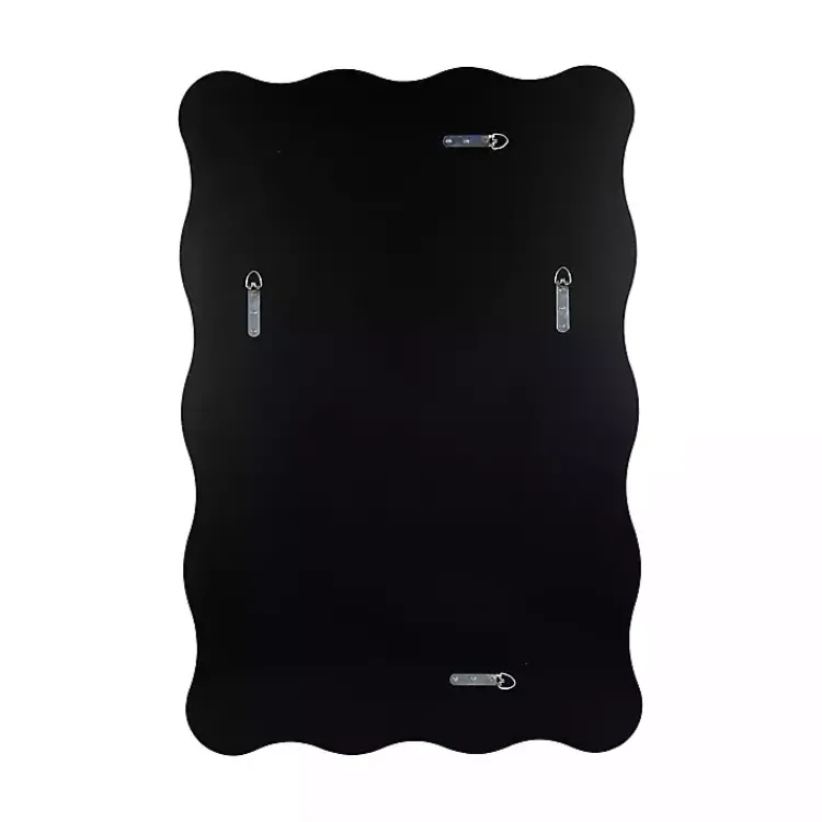 Decorative Mirrors-Kirklands Home Black Wavy Beveled Rectangular Wall Mirror