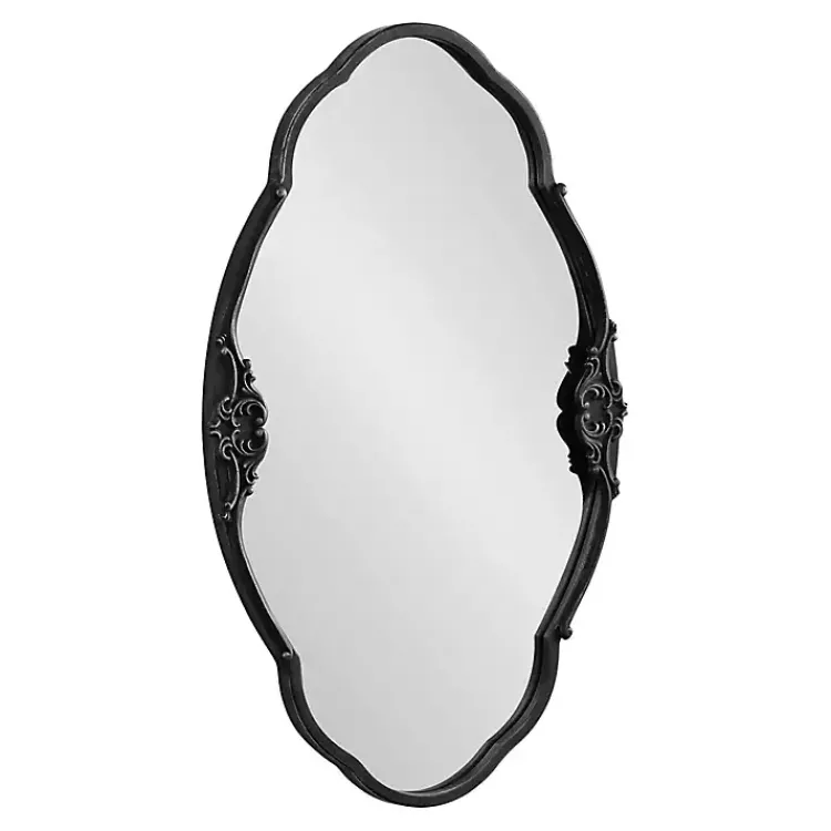 Decorative Mirrors-Kirklands Home Black Novella Baroque Wall Mirror