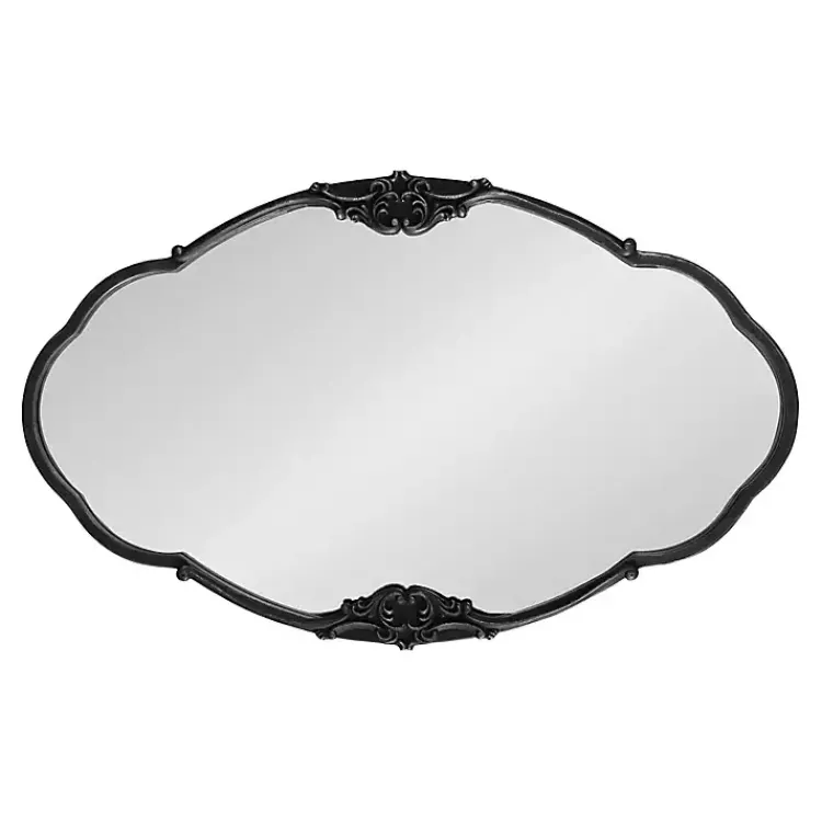 Decorative Mirrors-Kirklands Home Black Novella Baroque Wall Mirror