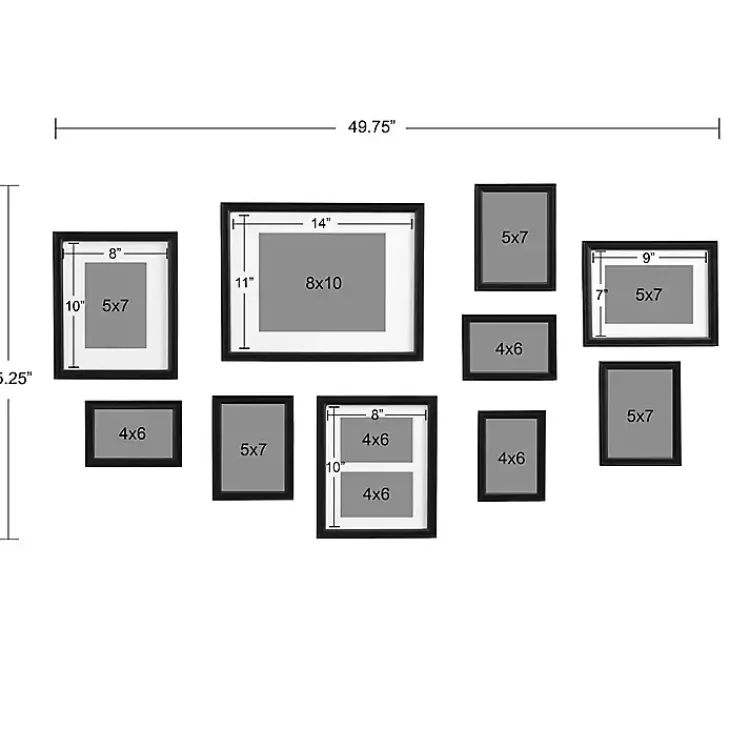 Gallery Wall Frames-Kirklands Home Glam Black 10-pc. Gallery Wall Frame Set