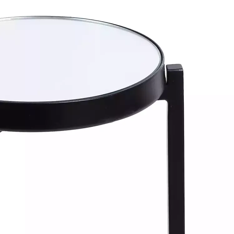 Accent & End Tables-Kirklands Home Metal Mirrored Tabletop Aguilar Drink Table Black