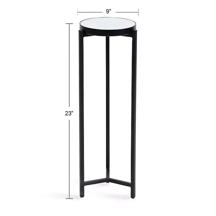 Accent & End Tables-Kirklands Home Metal Mirrored Tabletop Aguilar Drink Table Black