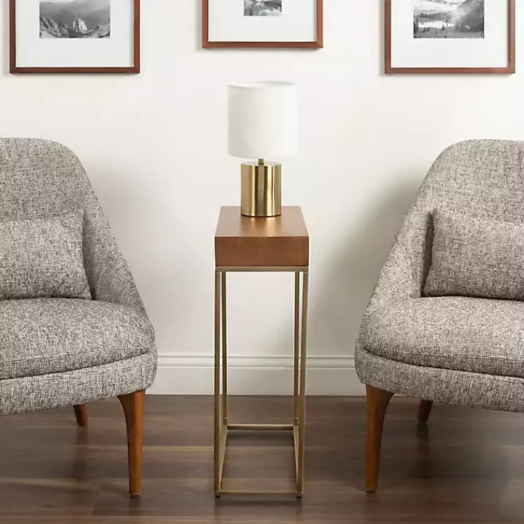 Accent & End Tables-Kirklands Home Mango Wood & Slim Karlsen Accent Table Gold