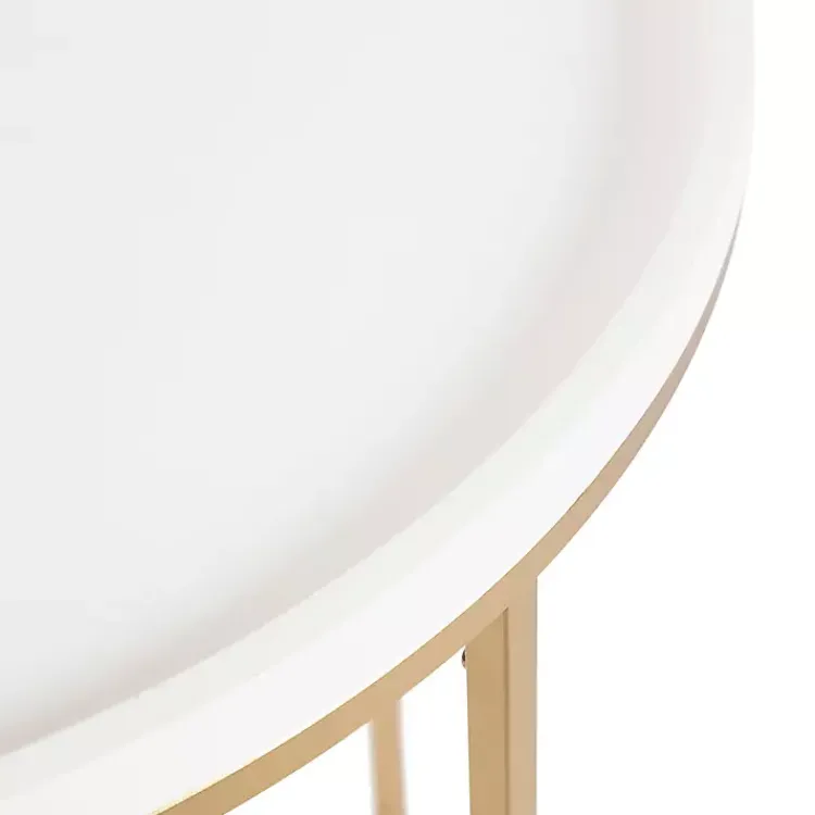 Accent & End Tables-Kirklands Home & Gold Half Moon Dorrah Accent Table White